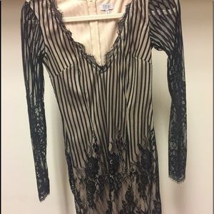 Toni Nude/Black Lace Dress!