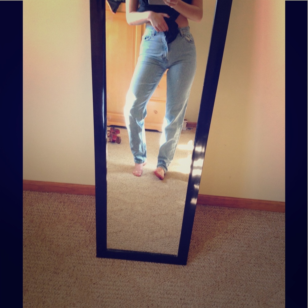 VINTAGE style old navy blue jeans