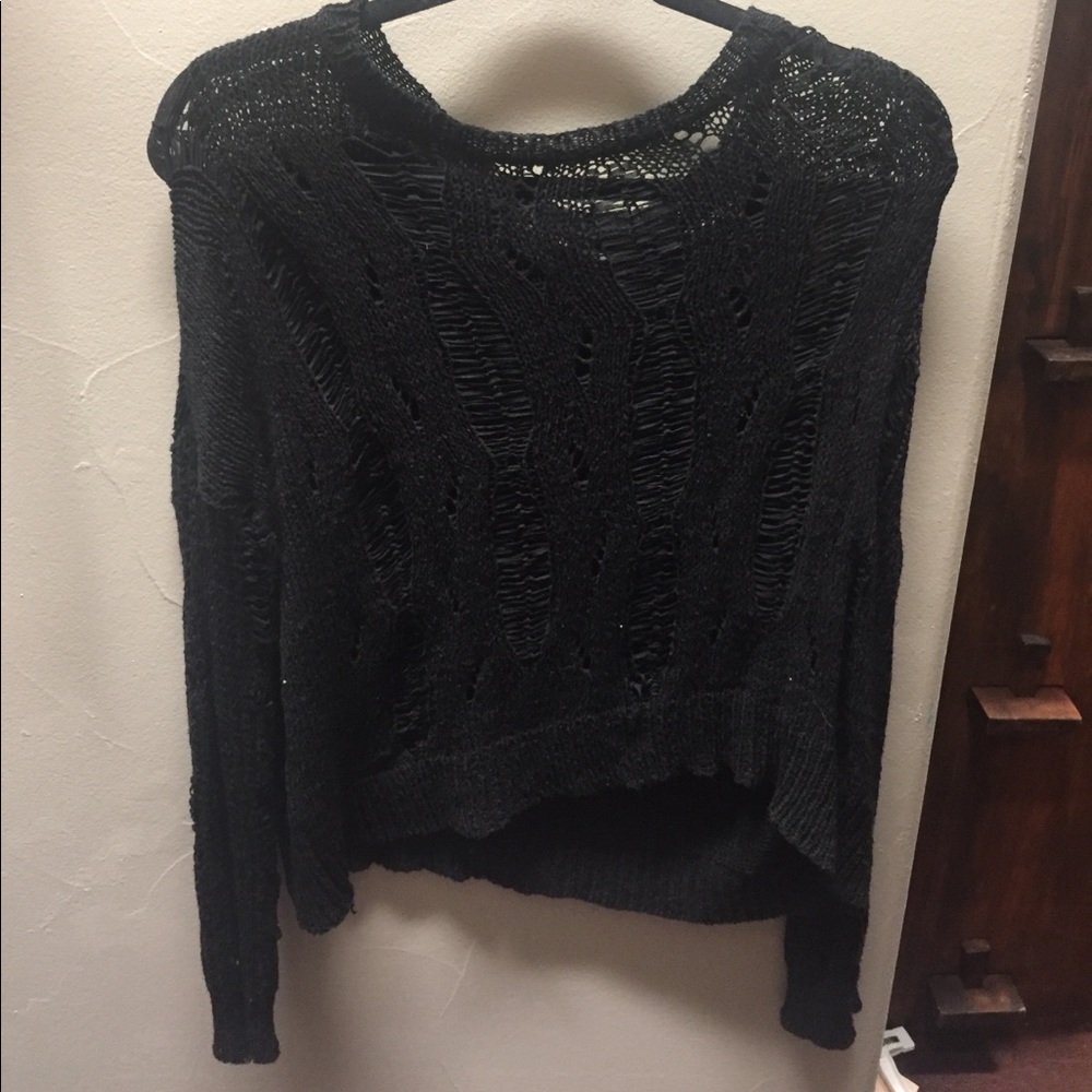 Black distressed sweater from nasty gal