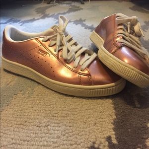 Rose gold Puma sneakers