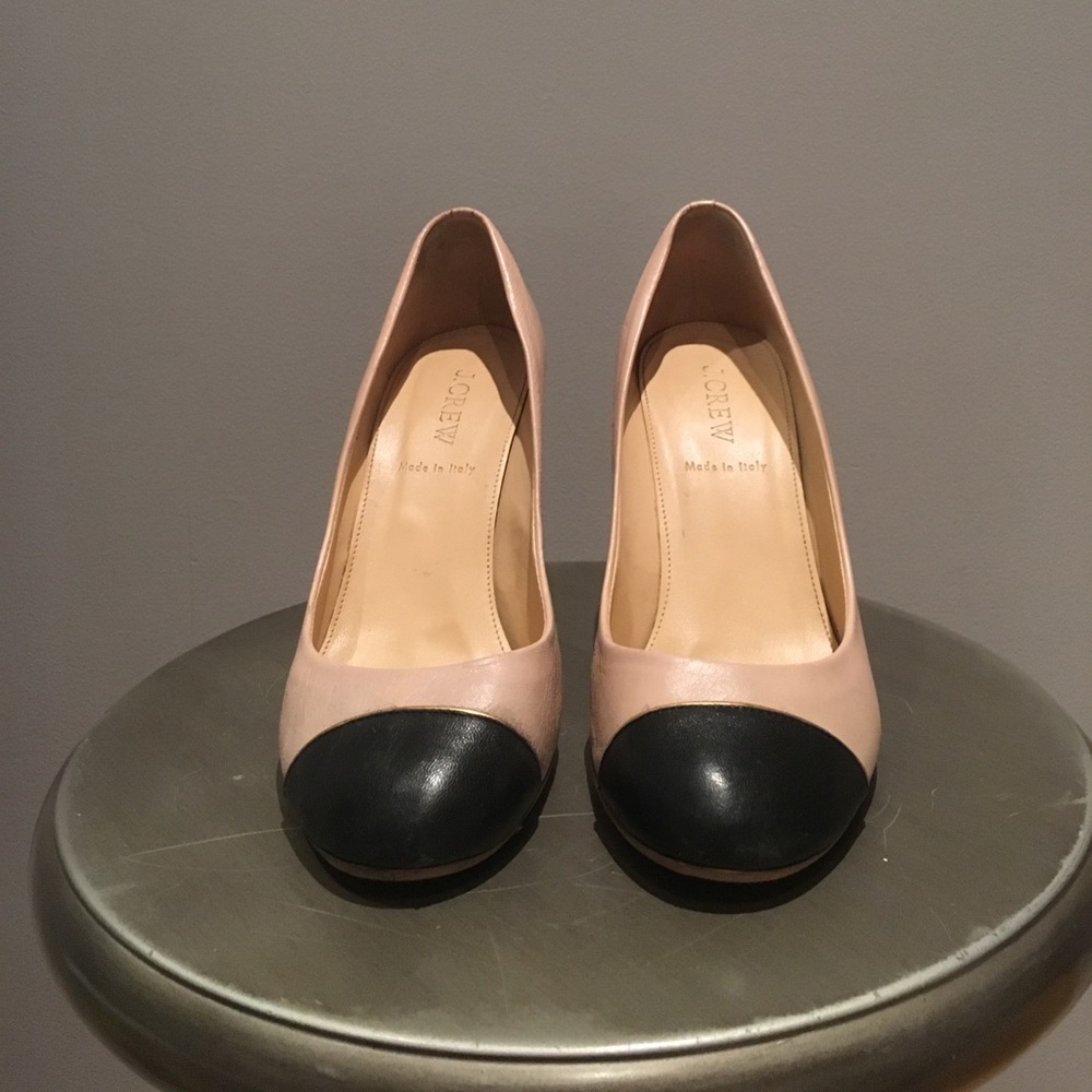 J.Crew round toe, two-tone pumps