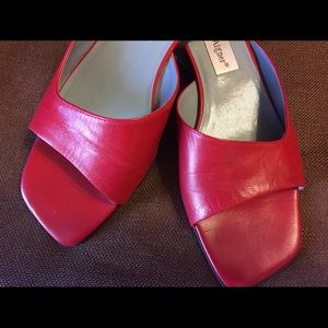 Etienne Aigner beautiful red leather slides.