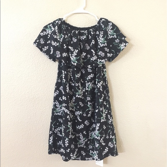 NWT black floral off shoulder dress - Picture 2 of 4