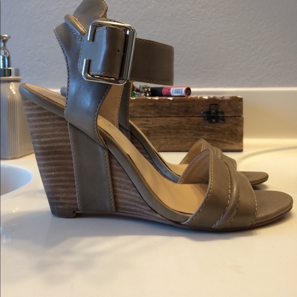 Taupe Nine West wedges