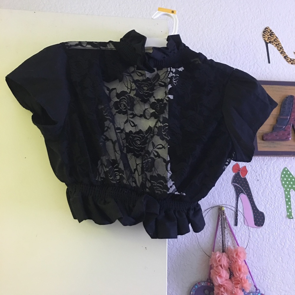 Black cropped cover up
