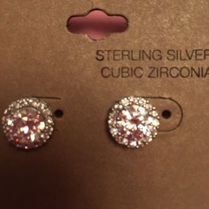 Sterling silver CZ earrings approx 6 carats