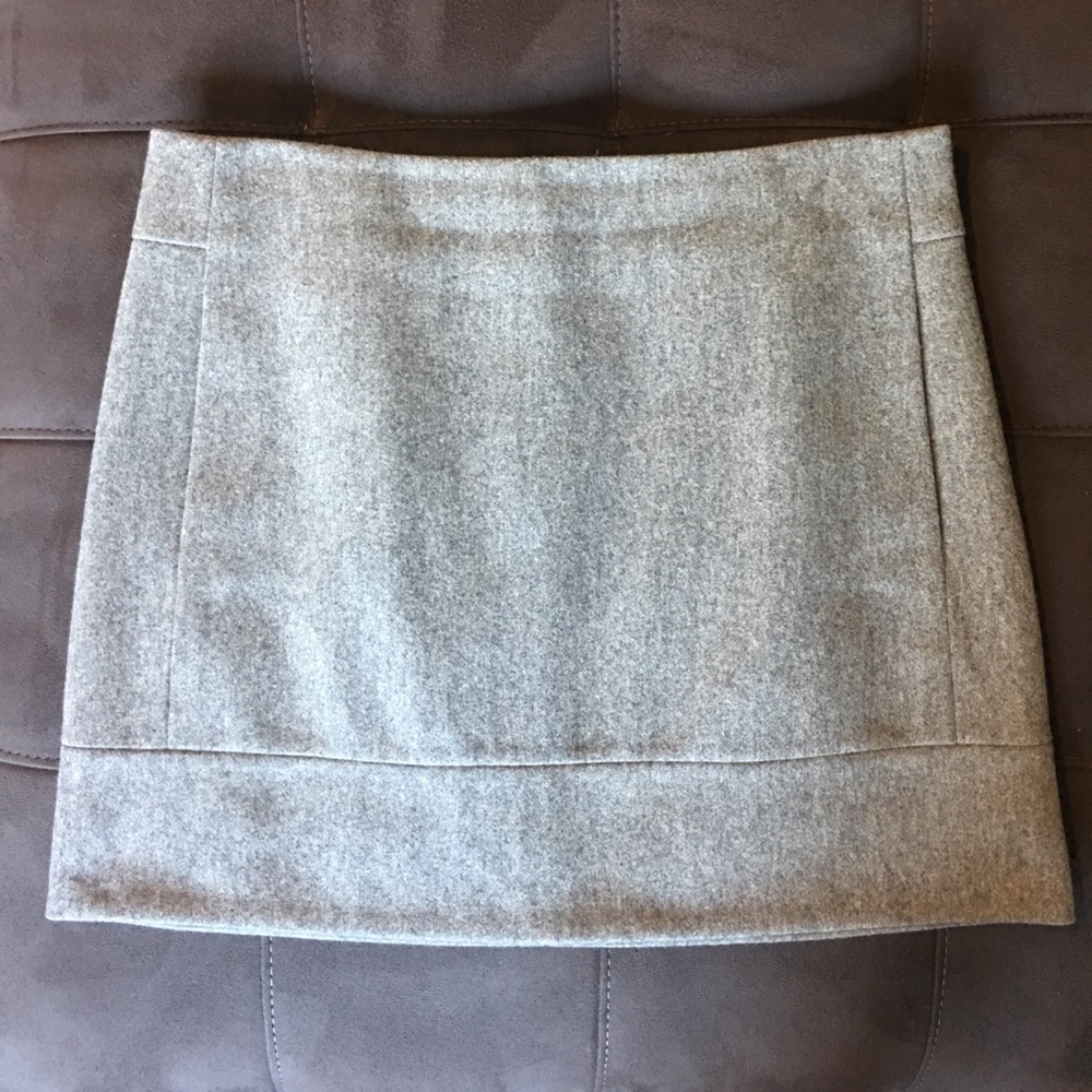 J. Crew grey wool mini skirt