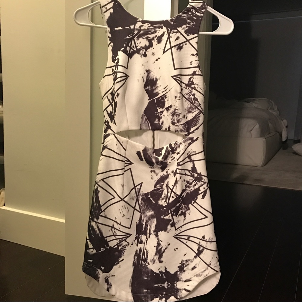 LF black and white cutout dress
