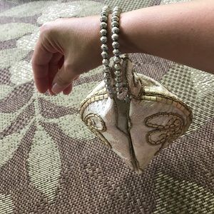 SOLD Vintage gold beaded purse