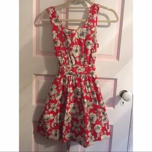 Red Floral Print Dress