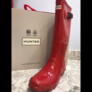 Hunter Huntress Red Rain Boots