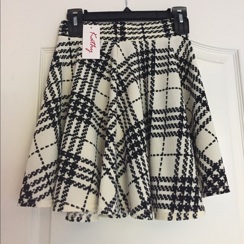 Plaid Textured Circle Skirt