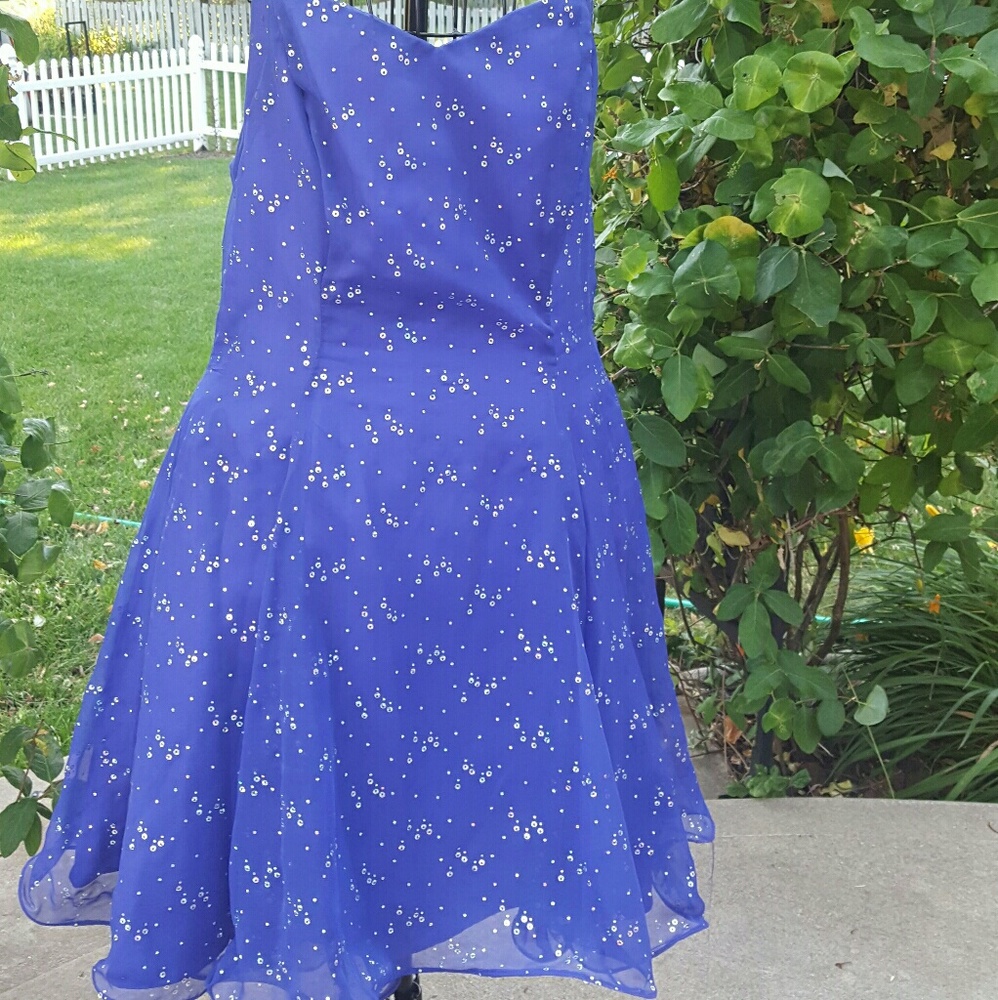 Purple knee length halter dress