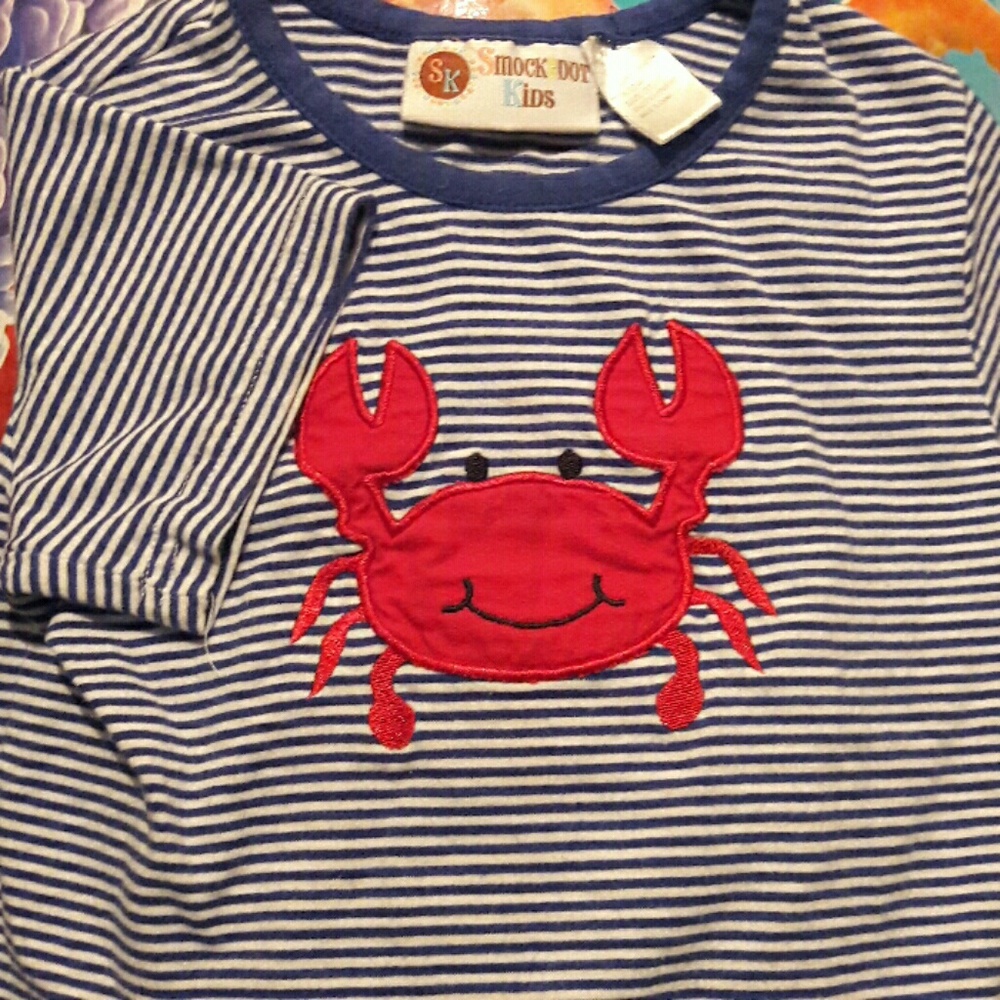 Nautical Stripe T-shirt with Crab