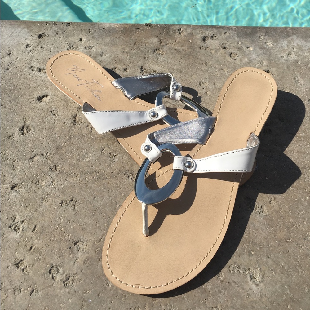 White Marc Fisher Sandals