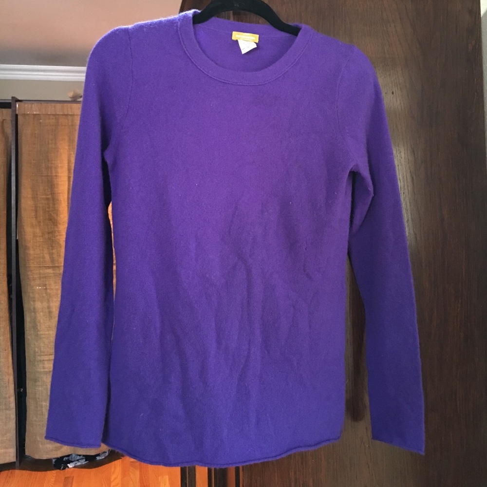 JCrew Buonissima 100 % Casmere Purple Pullover