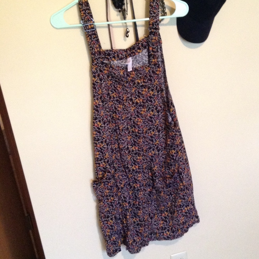 Floral Jumper/overall Dress