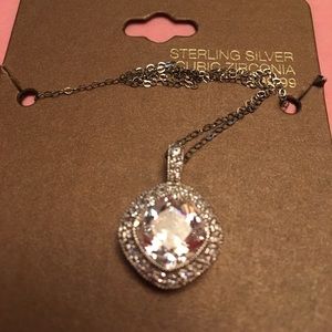 Sterling silver CZ pendant, matches earrings