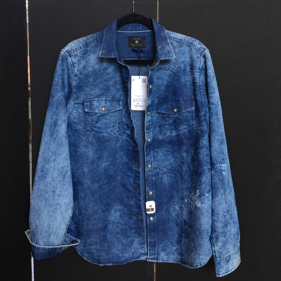 zip denim shirt