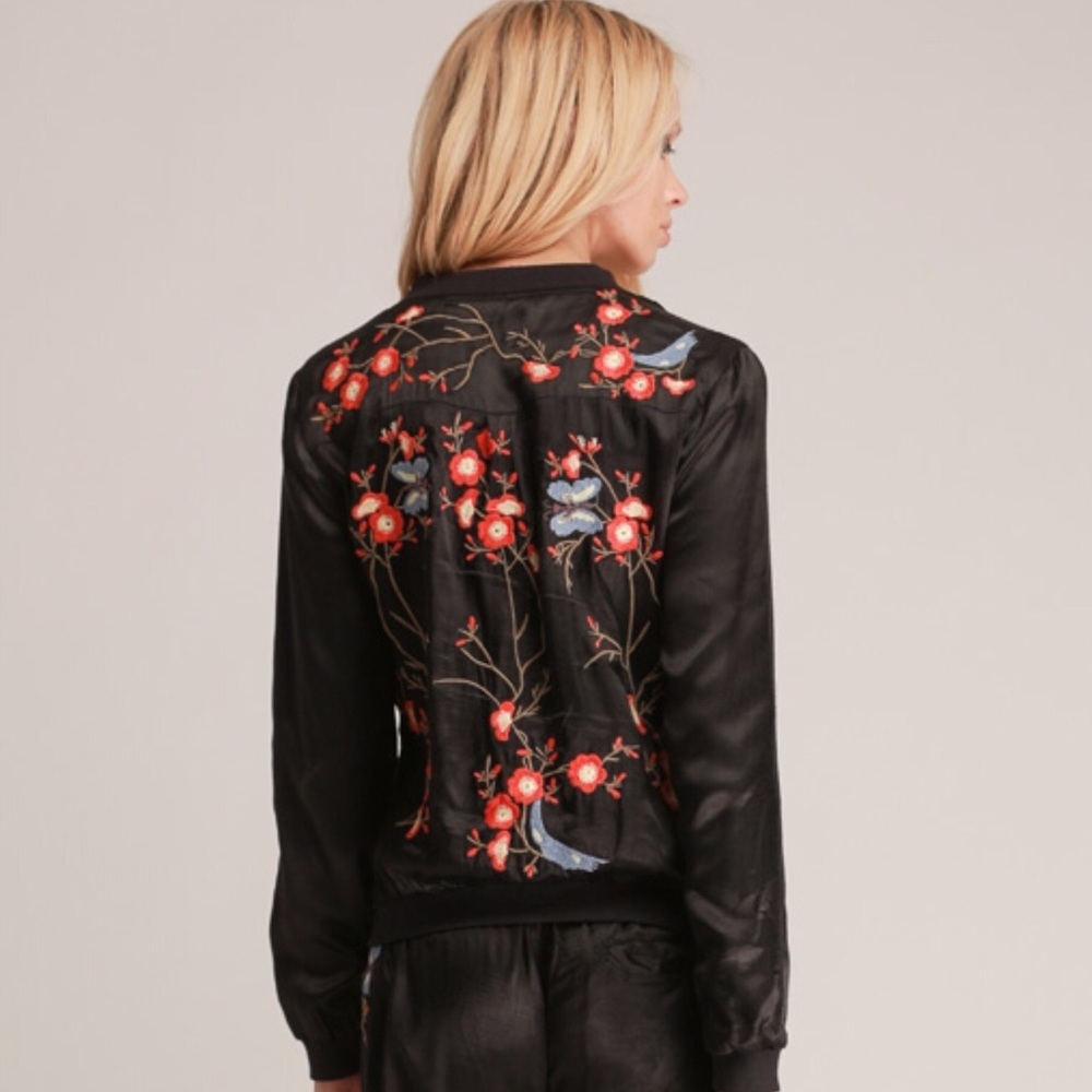 Walter Baker Floral Embroidered Bomber Jacket - Picture 4 of 8