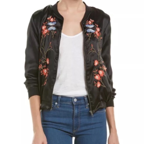 Walter Baker Floral Embroidered Bomber Jacket - Picture 3 of 8