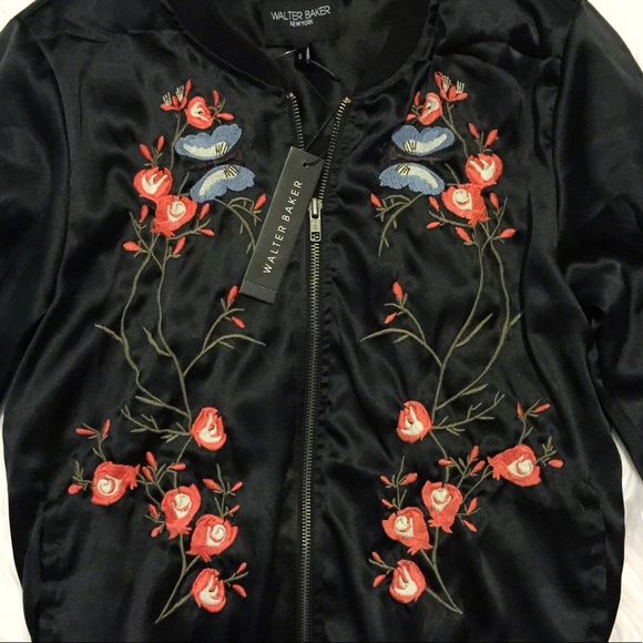 Walter Baker Floral Embroidered Bomber Jacket - Picture 7 of 8