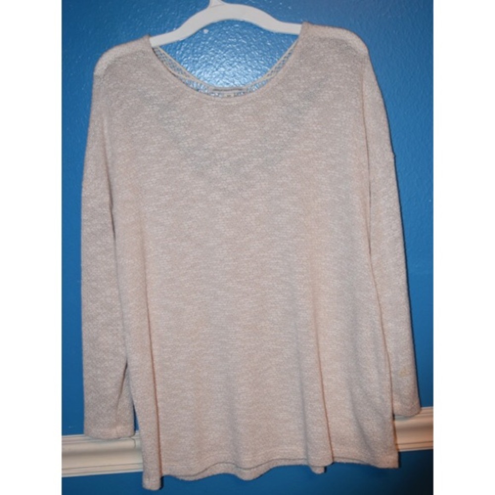 CREAM LIGHT WEIGHT LACE BACK SHIRT