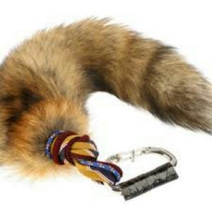 Barneys New York fox fur keychain