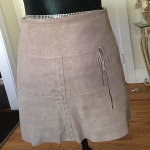 Bebe Light Purple Genuine Leather Mini Skirt