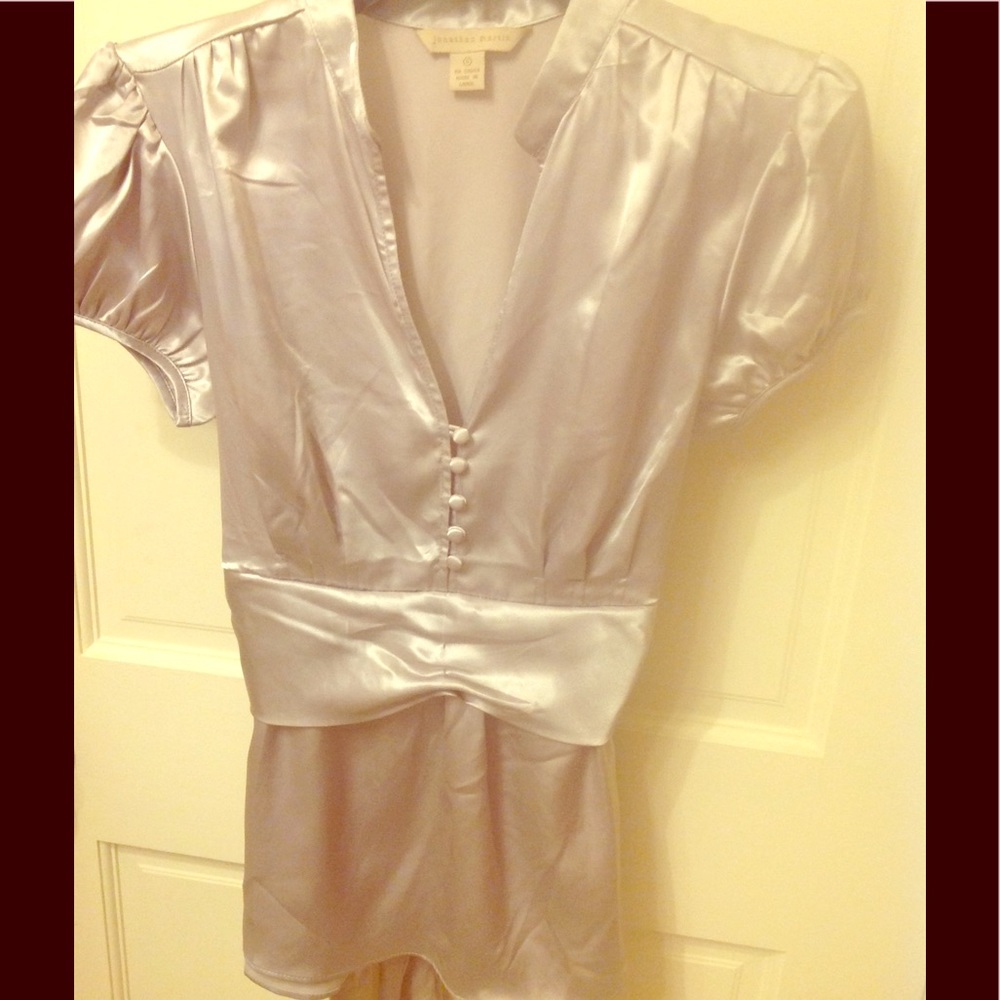 Jonathan Martin Silver Tie-back blouse, Size S