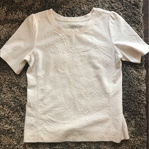 Loft Off-White Embroidered Shirt