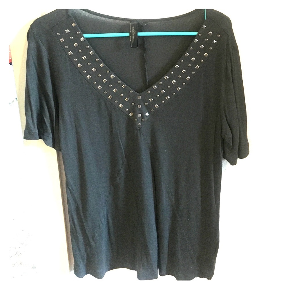 dark grey top