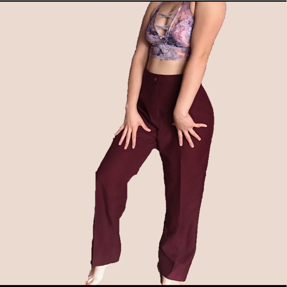 Vintage high wasted burgundy slacks