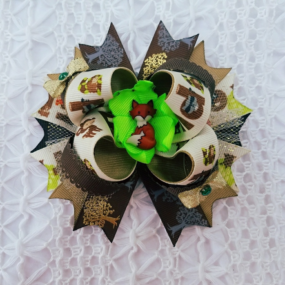 Woodland Creatures Fox Hair Bow