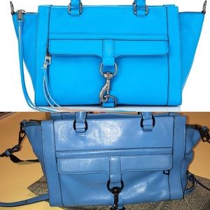 Rebecca Minkoff Bowery Blue Satchel Bag Purse Rebecca Minkoff Bowery Blue Satchel Bag Purse