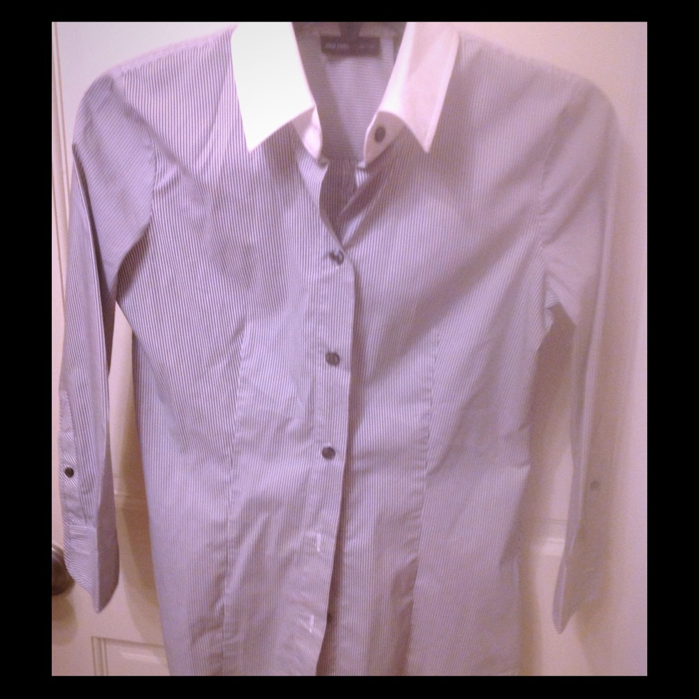 NWOT NY&Co. striped classic button shirt, XS