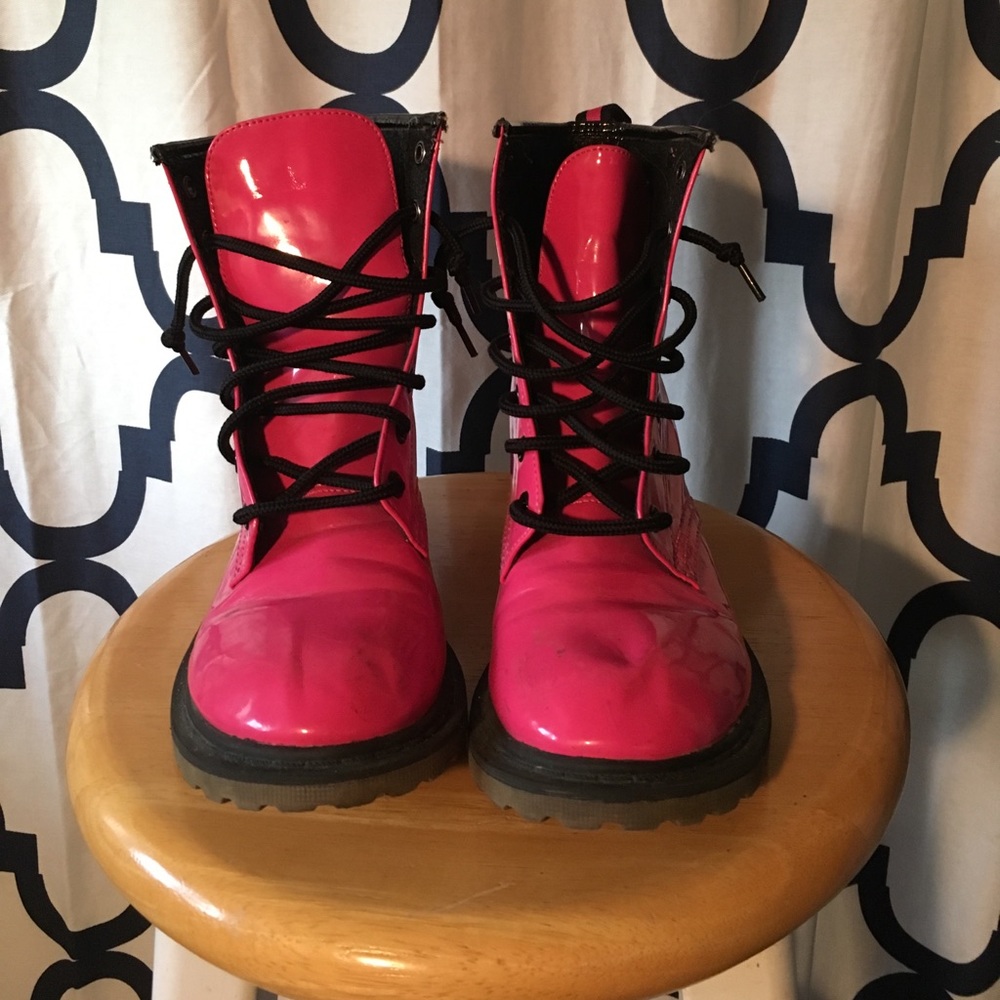 Hot Pink Army Boots