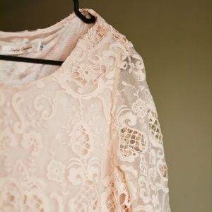 Blush pink lace top