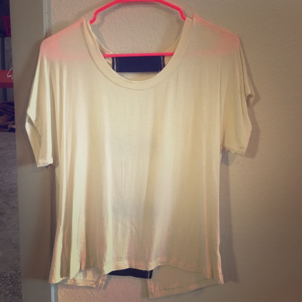 white top with open back