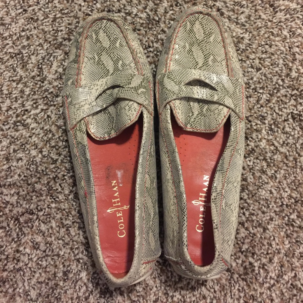 Cole Haan snakeskin loafers