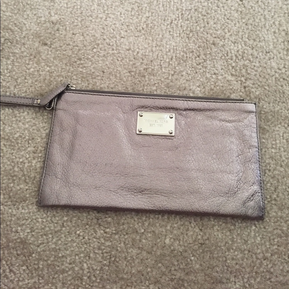 Michael Kors silver Wristlet clutch