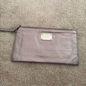 Michael Kors silver Wristlet clutch