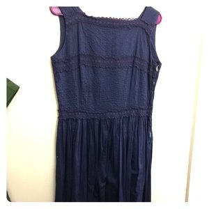 Blue vintage a-line cotton dress