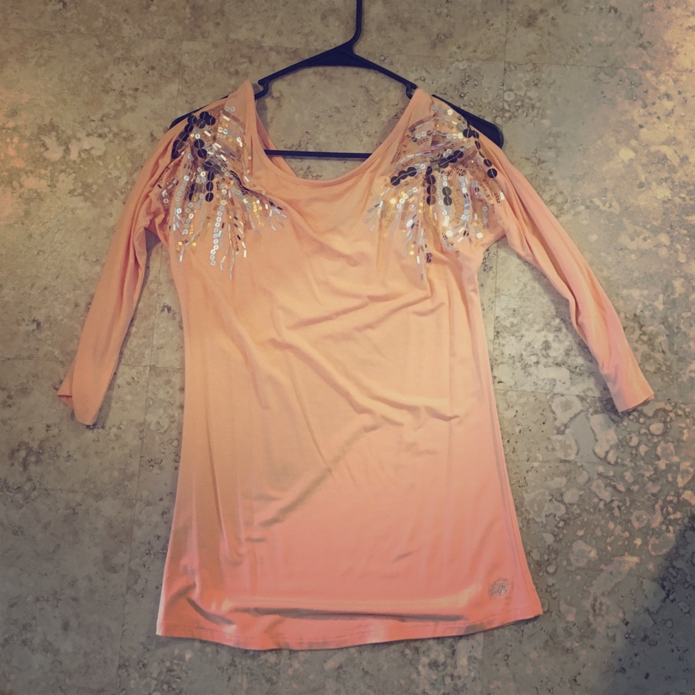 3/4 sleeve peach top