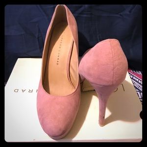 Mauve Suede Platform Heels