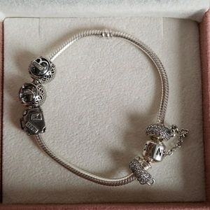 Pandora Bracelet and charms in box