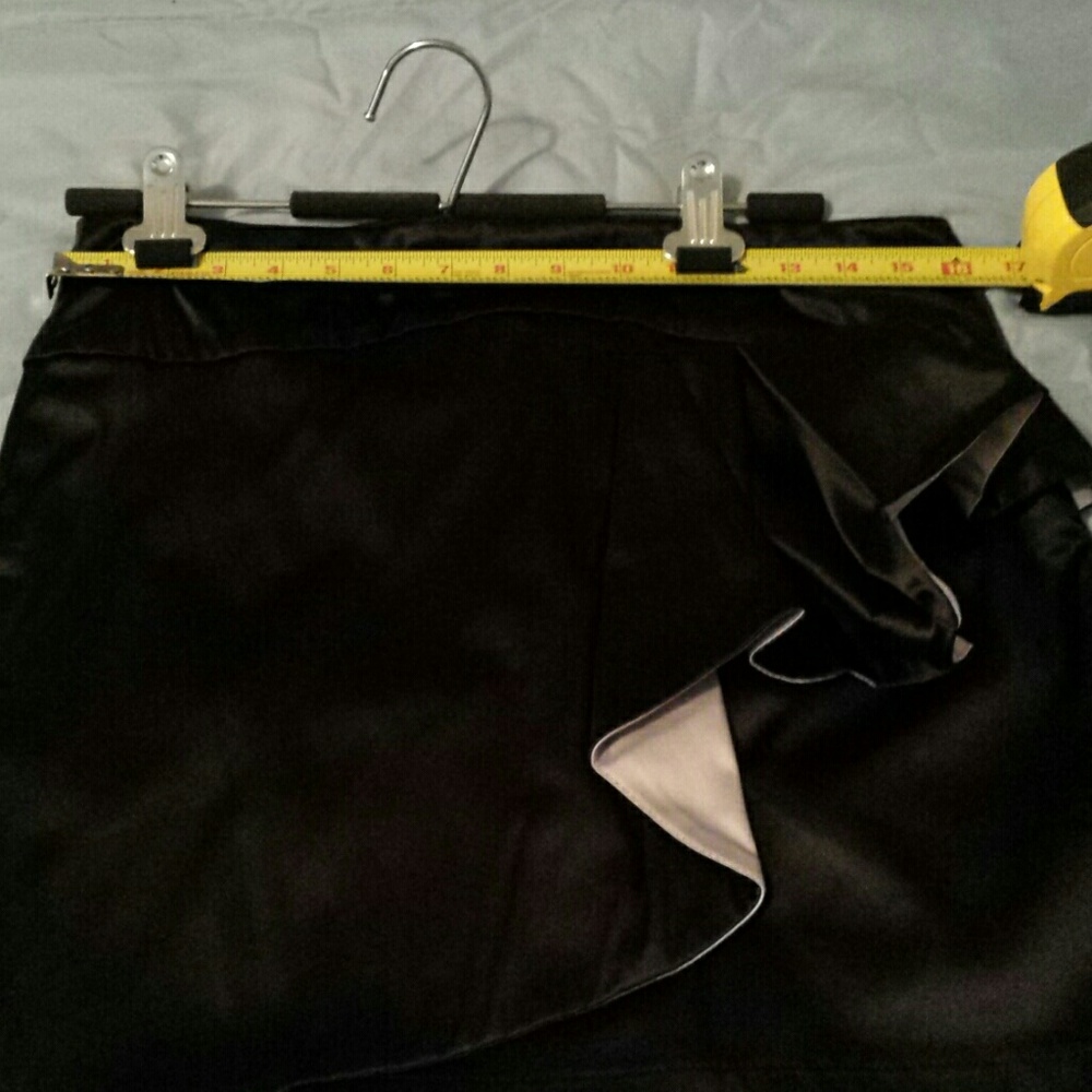 Black and silver satin like skirt