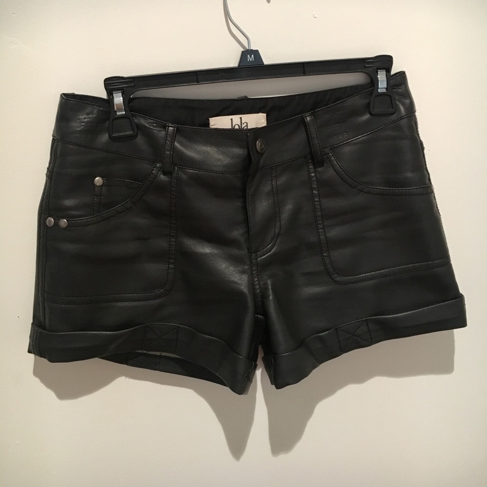 Black Leather Shorts