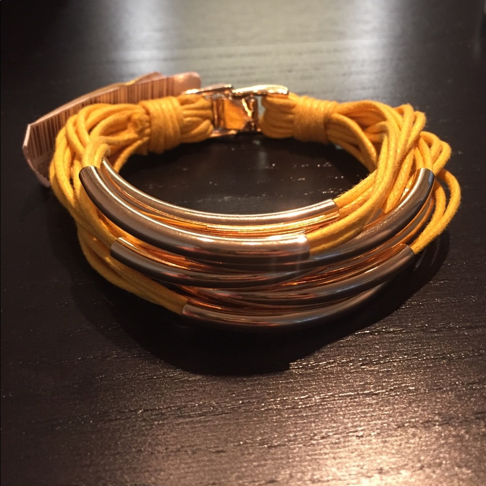 NWT Yellow and Gold Stackable Bracelets