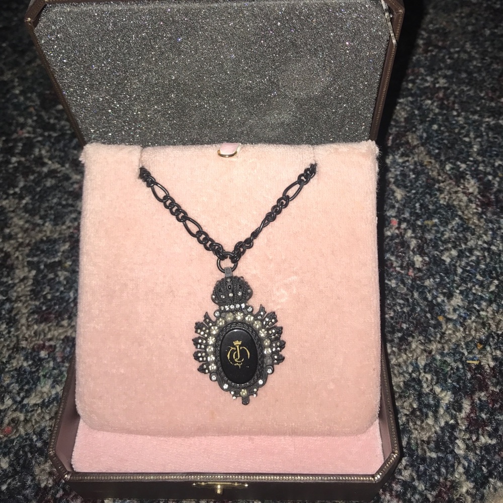 Authentic Juicy Couture black metal necklace